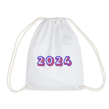 2024 - Drawstring Bag - white - Front