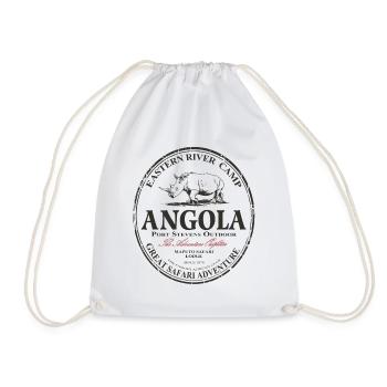 Angola - Rhinoceros - Drawstring Bag - white - Front