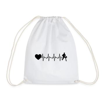Heartbeat Heart et Basketball - - Sac de sport léger - blanc - Devant