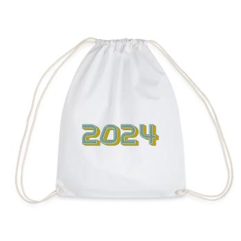 2024. HAPPY NEW YEAR. NEW YEAR'S EVE. NEW YEAR - Drawstring Bag - white - Front