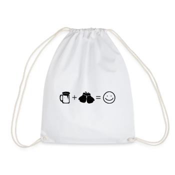 Beer Smile Face and Boxes 1 - - Drawstring Bag - white - Front