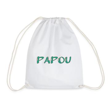 PAPOU. PAPA. FÊTE DES PÈRES. BONNE FÊTE PAPA - Sac de sport léger - blanc - Devant