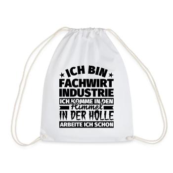 Fachwirt Industrie Geschenk lustig Himmel Hölle - Turnbeutel - Weiß - Vorne