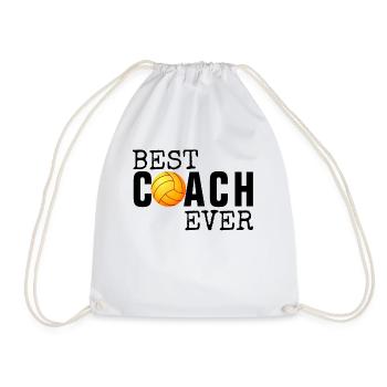 BEST COACH EVER - VOLLEYBALL - TRAINER - TRAINING - Turnbeutel - Weiß - Vorne