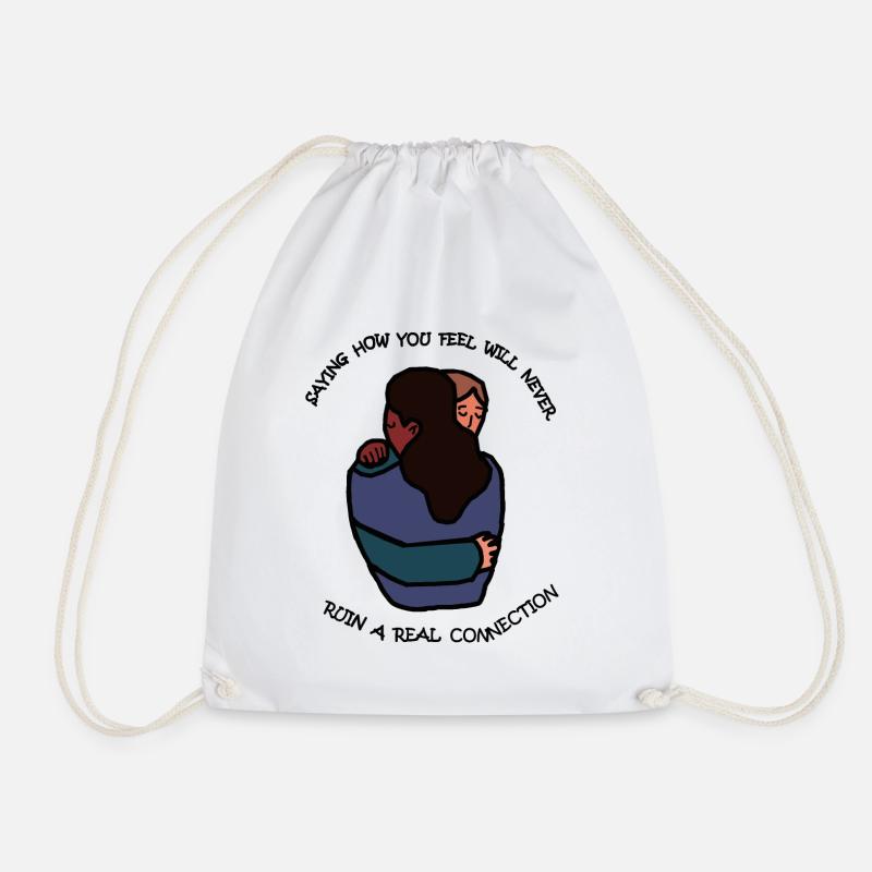 Real connection - Drawstring Bag - white