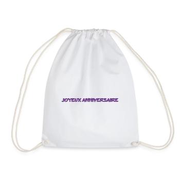 HAPPY BIRTHDAY. HAPPY BIRTHDAY. BIRTHDAY. - Drawstring Bag - white - Front