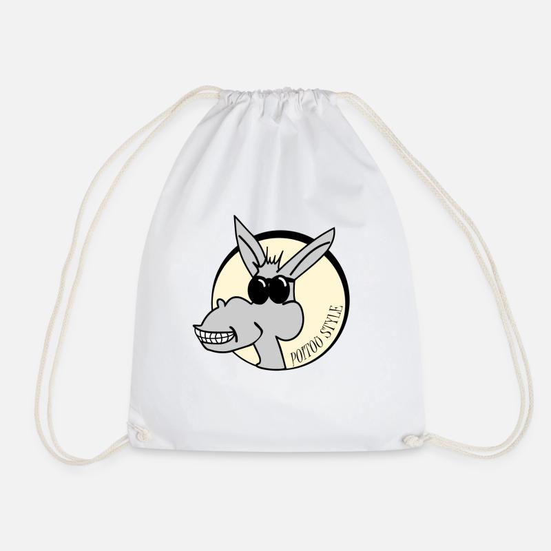 Poitou style - Drawstring Bag - white