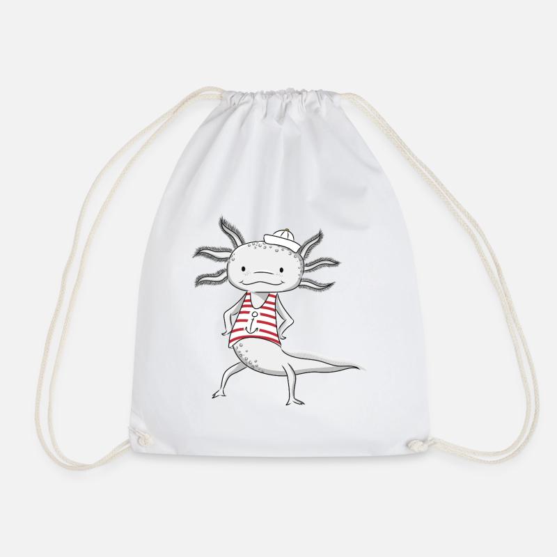 Axolotl Seemann - Turnbeutel - Weiß