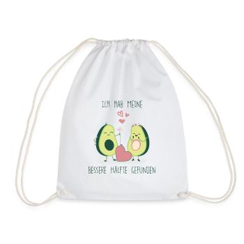 Avocado Love german bio eco fresh romantic T-Shirt - Drawstring Bag - white - Front