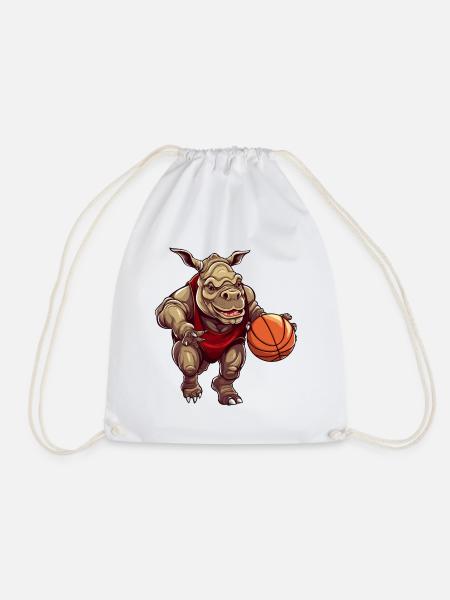Nilpferd Basketballer - Turnbeutel - Weiß