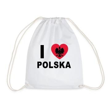 I Love Polska / I Love Poland - Drawstring Bag - white - Front