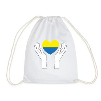 design supports ukraine - Drawstring Bag - white - Front