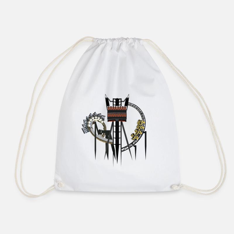 Alton Towers Thrilling Coaster Trio - Drawstring Bag - white