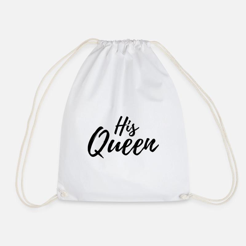 His Queen Handschrift schwarz - Turnbeutel - Weiß