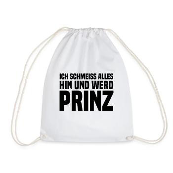 I throw everything and become prince black - Drawstring Bag - white - Front