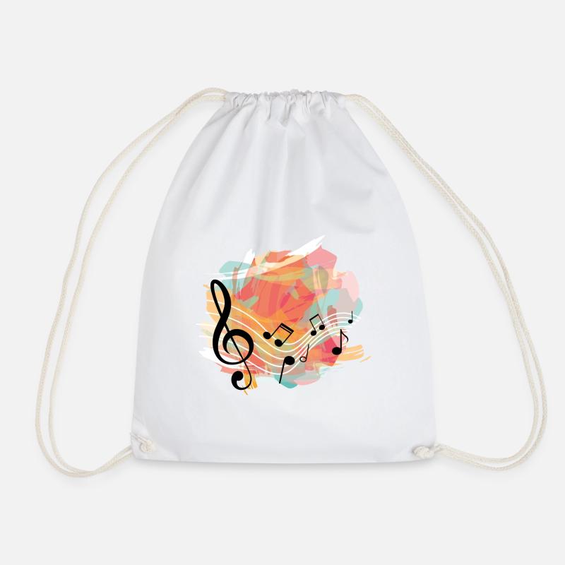 Music Music notes colorful black - Drawstring Bag - white