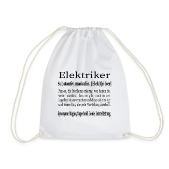 Elektriker Elektrotechniker Spruch Geschenk - Turnbeutel - Weiß - Vorne