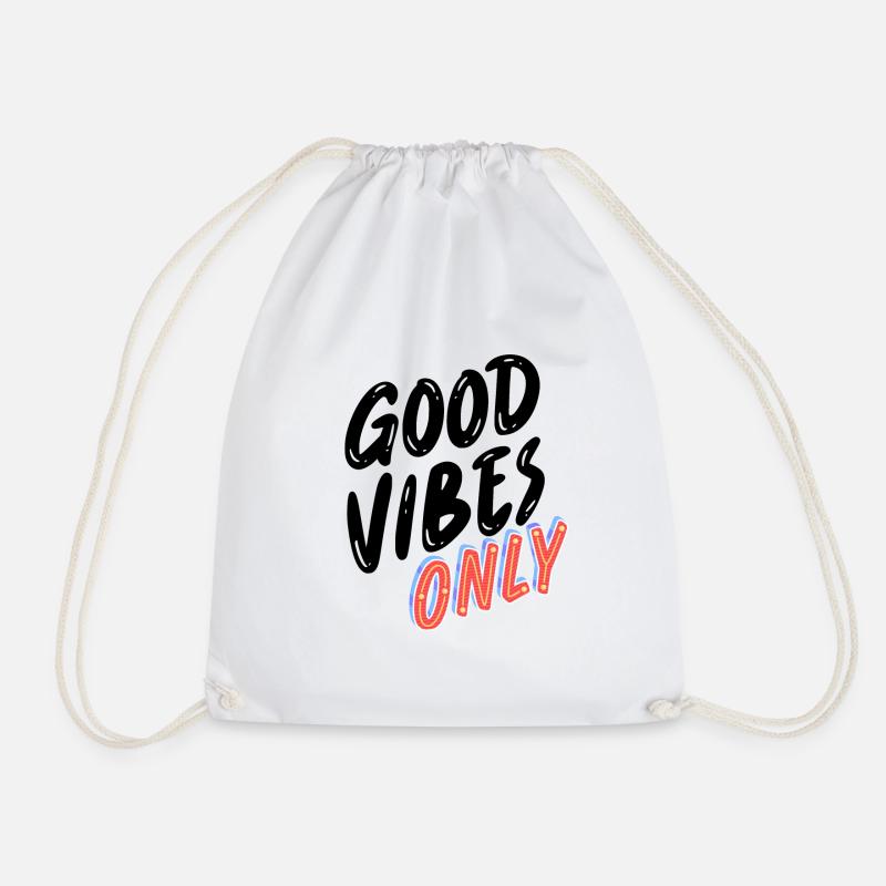 Good vibes only - Drawstring Bag - white