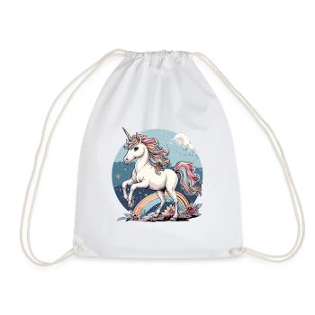Licorne magique Arc-en-ciel - Sac de sport léger - blanc - Devant