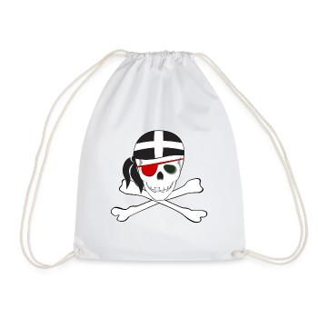 Cornish Jolly Roger - Drawstring Bag - white - Front