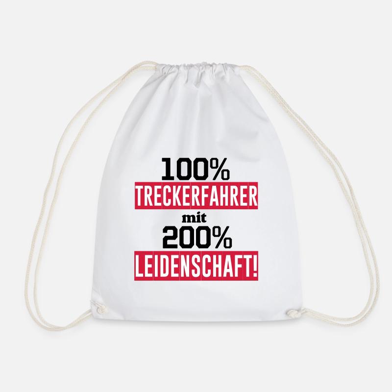 Traktor , Treckerfahrer 200% Leidenschaft ...(25) - Turnbeutel - Weiß