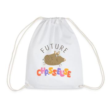 Future chasseuse annonce grossesse bebe fille - Sac de sport léger - blanc - Devant