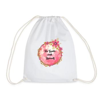 Be Gentle with Yourself - Drawstring Bag - white - Front