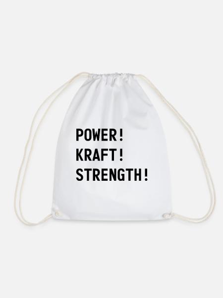 POWER! KRAFT! STRENGTH! - Turnbeutel - Weiß