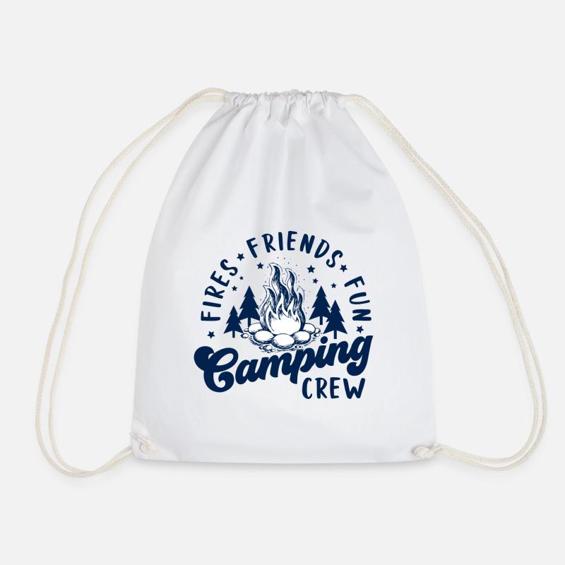 Feuer Freunde Spaß Camping Crew - Turnbeutel - Weiß