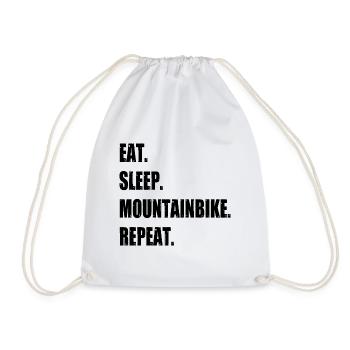 Eat Sleep Mountain Bike Repetition - - Drawstring Bag - white - Front