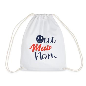 Oui Mais Non Visage Souriant Humour Drôles - Sac de sport léger - blanc - Devant