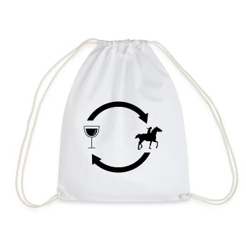 Flèches de chargement de vin et cheval 1 - - Sac de sport léger - blanc - Devant