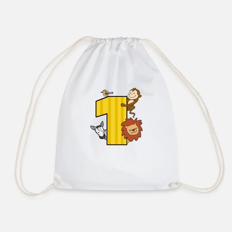 First birthday - Drawstring Bag - white
