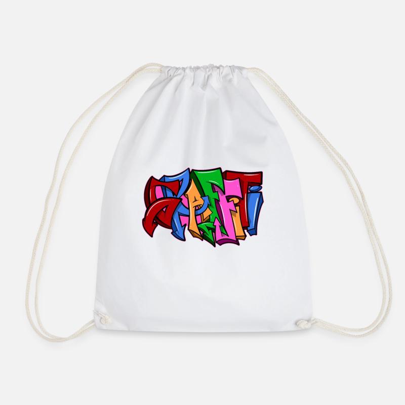 graffiti - Drawstring Bag - white