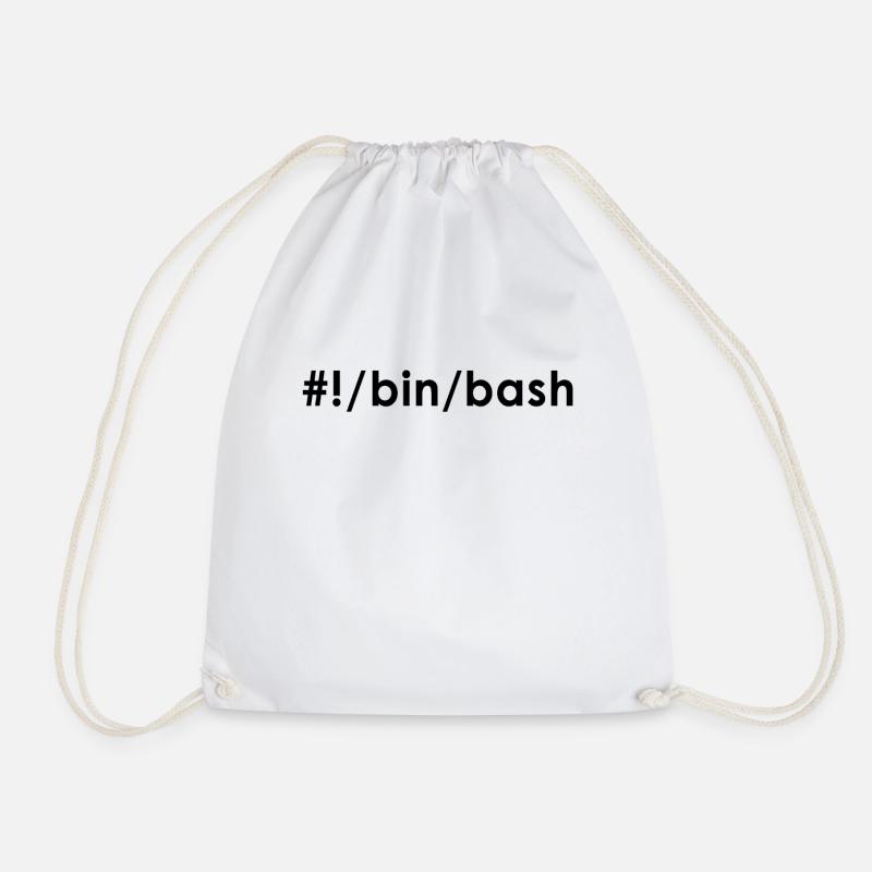 Programmer Admin Devops Linux Bash - Drawstring Bag - white