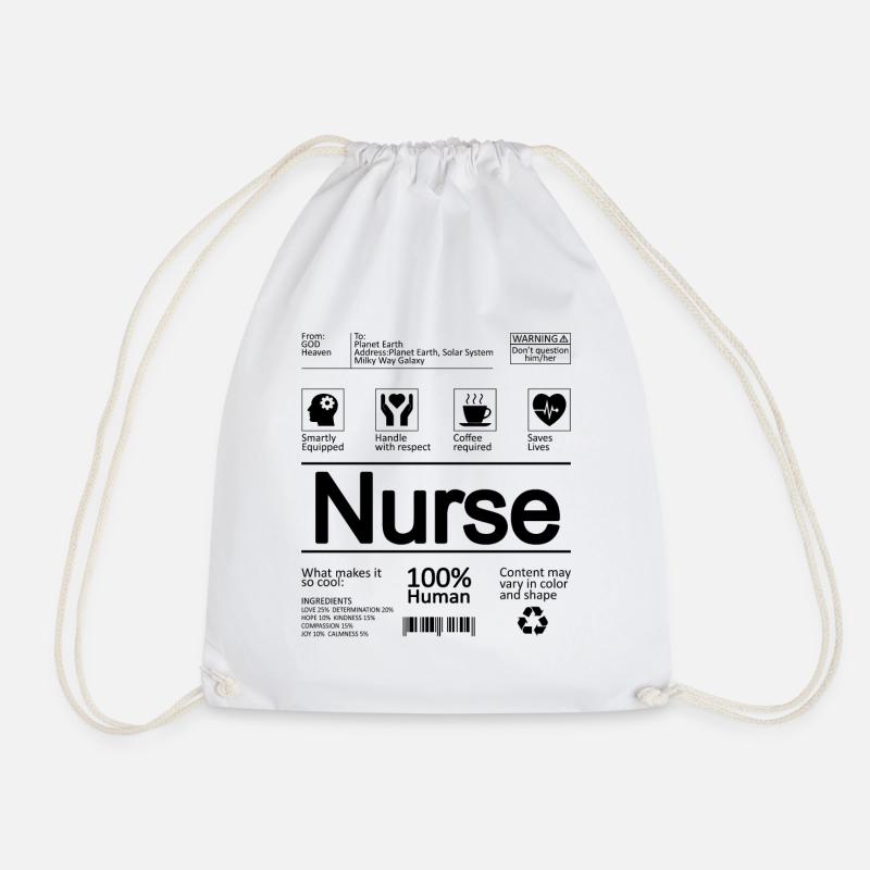 Nurse nurse - Drawstring Bag - white