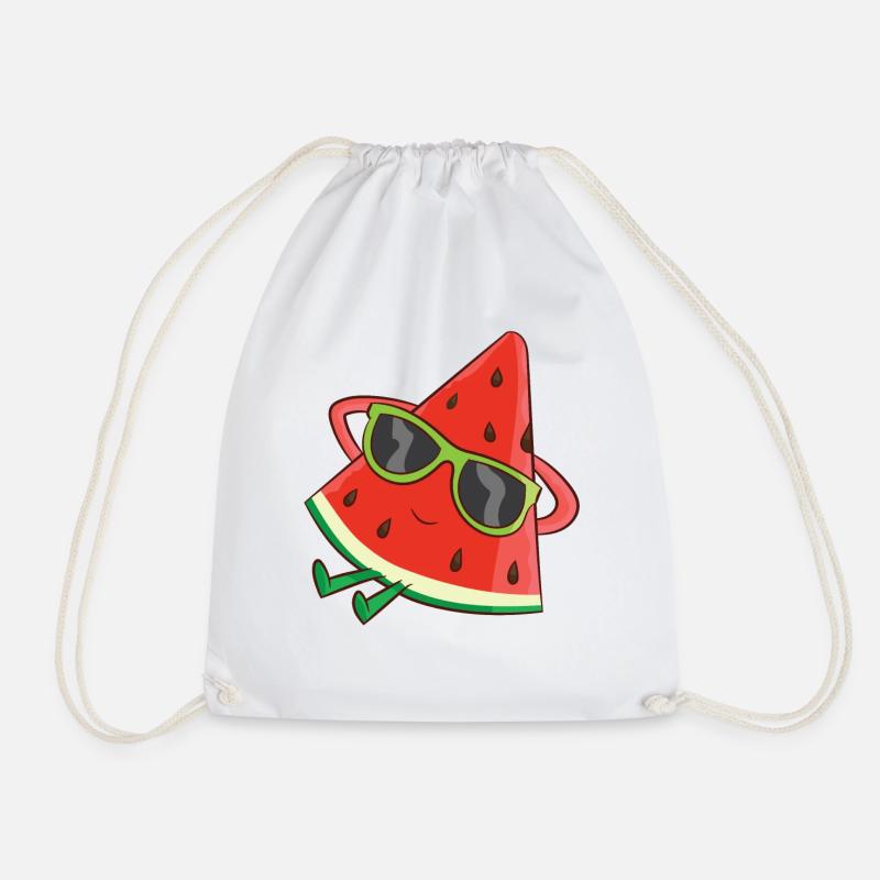 Coole Wassermelone mit Sonnenbrille Sommer Melone - Turnbeutel - Weiß