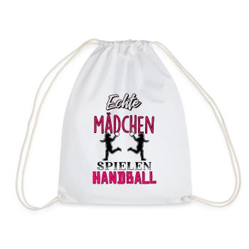 Echte Mädchen spielen Handball - Turnbeutel - Weiß - Vorne