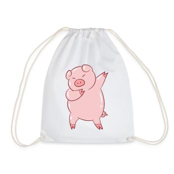 Dabbing Pig Dabbendes Porc ferme enfants - Sac de sport léger - blanc - Devant