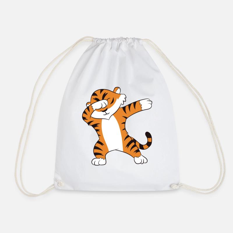 Dabbender Tiger Lustiges Dabbing Tiger - Turnbeutel - Weiß