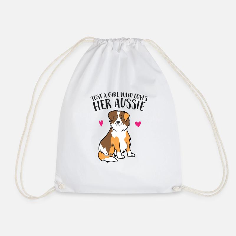 Nur ein Mädchen das Australian Shepherd Hunde - Turnbeutel - Weiß