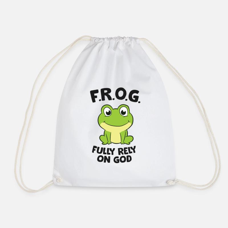 Cute Frog Fully Rely On God Christian Frog - Turnbeutel - Weiß