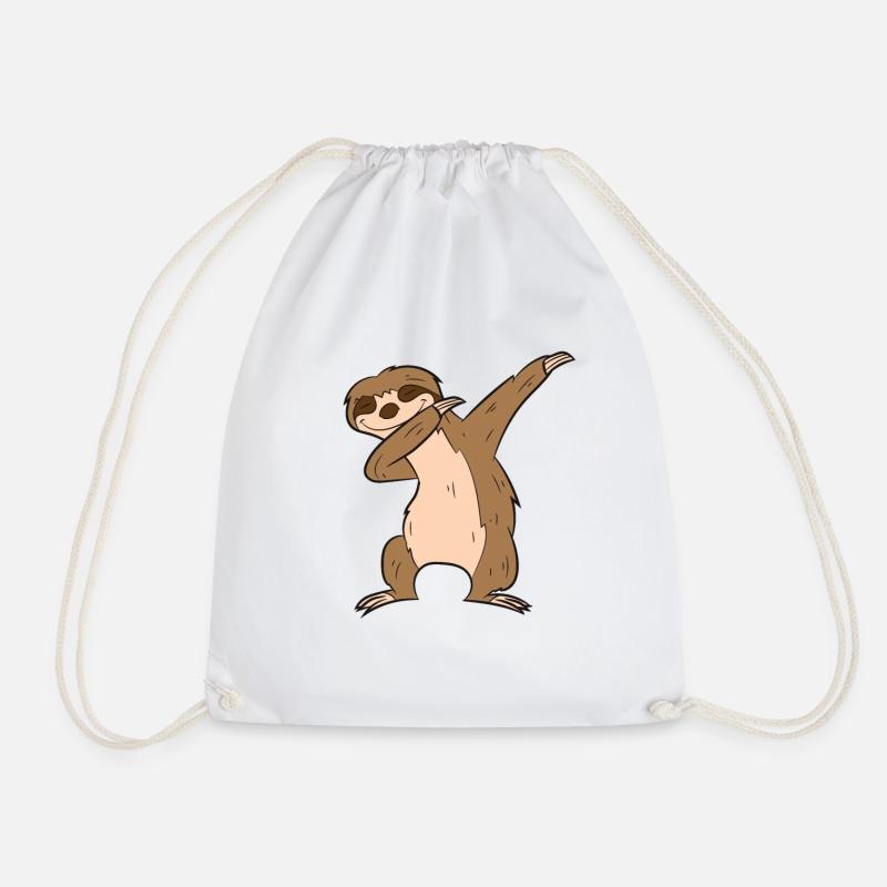 Funny Dabbing Sloth Cute Sloth Dab Kids Dabbing - Drawstring Bag - white