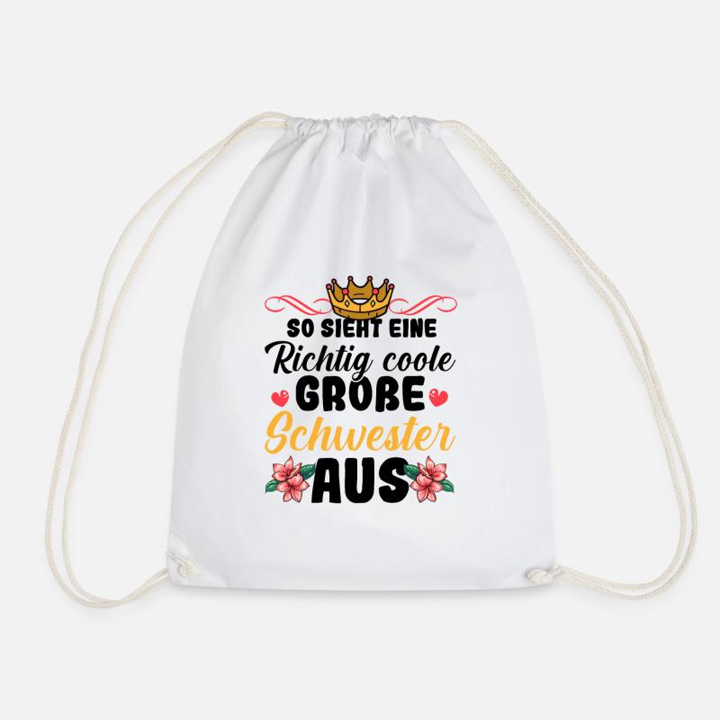 Beste kleine Schwester große Geschenk Geburtstag - Turnbeutel - Weiß