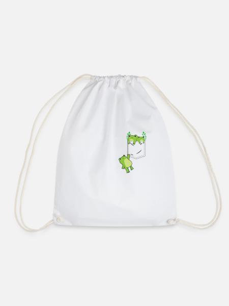 Cottagecore Aesthetic Kawaii Frosch In A Pocket - Turnbeutel - Weiß