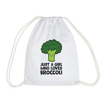 Just a Girl Who Loves Broccoli - Drawstring Bag - white - Front