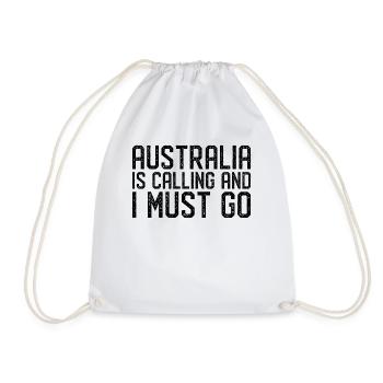 Australien is calling i must go - Turnbeutel - Weiß - Vorne