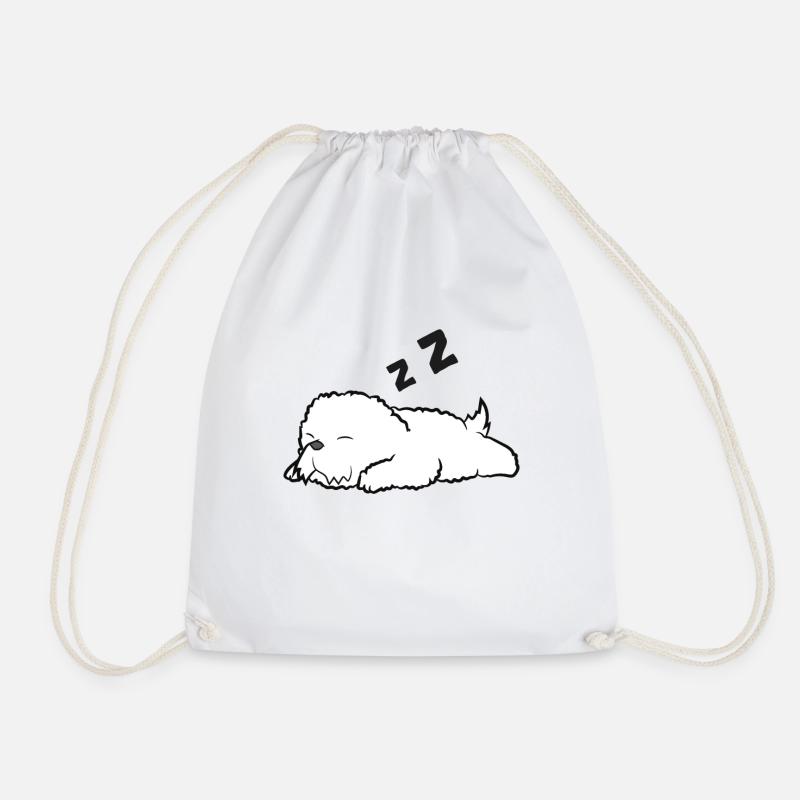 Schlafender Bichon Frise Faulenzender Bichon - Turnbeutel - Weiß