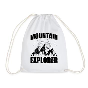 Mountain Explorer - - Drawstring Bag - white - Front