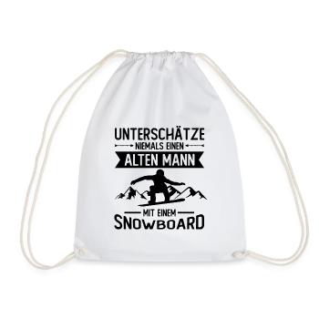 Unterschätze Niemals einen Alter Mann mit einem Sn - Turnbeutel - Weiß - Vorne